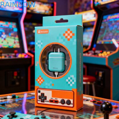 USBケーブルパッケージ用のホットスタンピング仕上げ付きカスタマイズ可能な350g厚紙ボックス