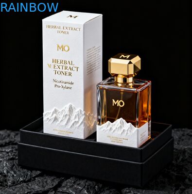 カスタムプリント生分解性化粧品包装箱、金箔押しとエンボス加工付き、香水ギフトボックス用